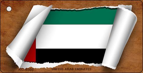 KC-9309 United Arab Emirates Flag Scroll Novelty Key Chain