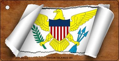KC-9316 Virgin Islands US Flag Scroll Novelty Key Chain