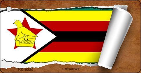 KC-9320 Zimbabwe Flag Scroll Novelty Key Chain