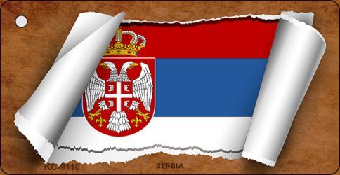 KC-9110 Serbia-Eagle Flag Scroll Novelty Key Chain