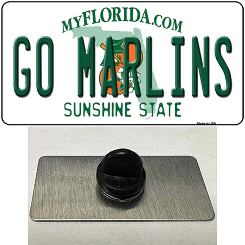 PIN-LP-13367 1.5 x 0.75 in. Go Marlins Novelty Rectangle Metal Hat Pin Tag
