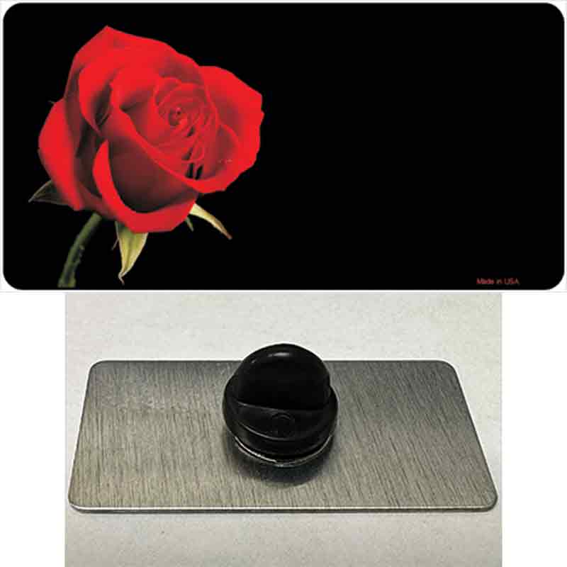 PIN-LP-1342 1.5 x 0.75 in. Rose Offset Novelty Rectangle Metal Hat Pin