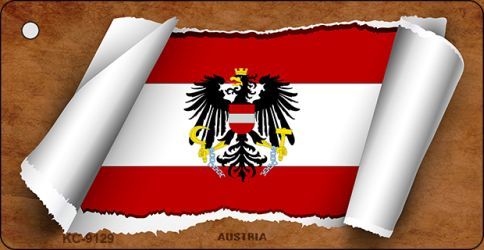 KC-9129 Austria Flag Scroll Novelty Key Chain