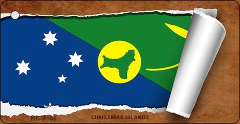 KC-9156 Christmas Island Flag Scroll Novelty Key Chain