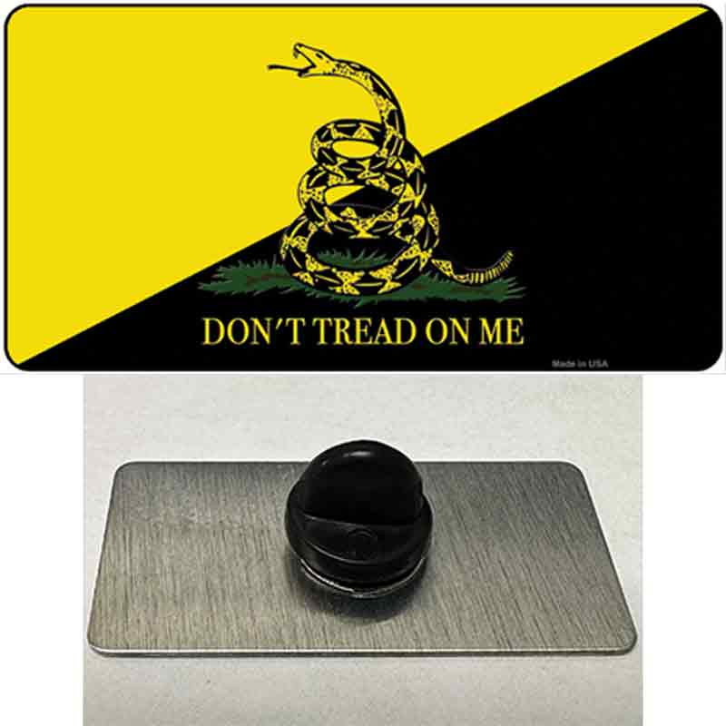 PIN-LP-13796 1.5 x 0.75 in. Dont Tread On Me Yellow & Black Novelty Rectangle Metal Hat Pin