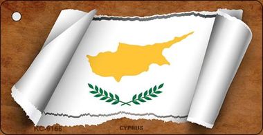 KC-9166 Cyprus Flag Scroll Novelty Key Chain