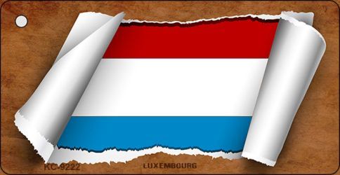 KC-9222 Luxembourg Flag Scroll Novelty Key Chain