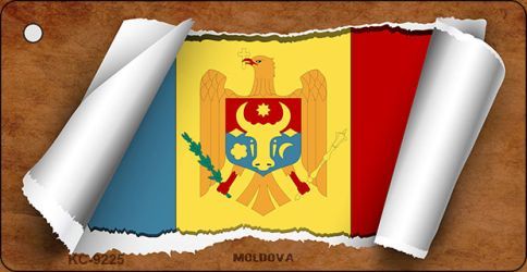 KC-9225 Moldova Flag Scroll Novelty Key Chain