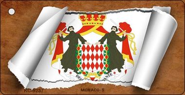 KC-9237 Monaco-S Flag Scroll Novelty Key Chain