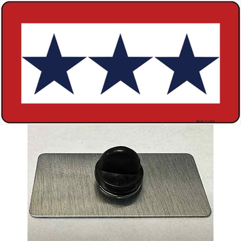 PIN-LP-1450 1.5 x 0.75 in. Blue Star Three Novelty Rectangle Metal Hat Pin