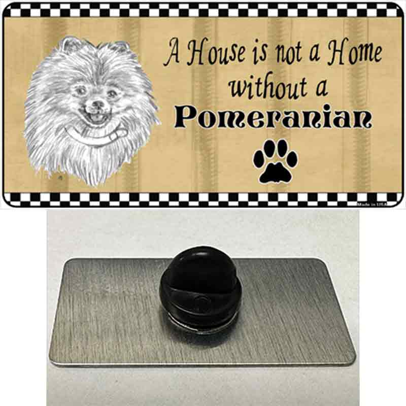 PIN-LP-1716 1.5 x 0.75 in. Pencil Sketch Pomeranian Rectangle Metal Dog Novelty Metal Hat Pin -  Smart Blonde