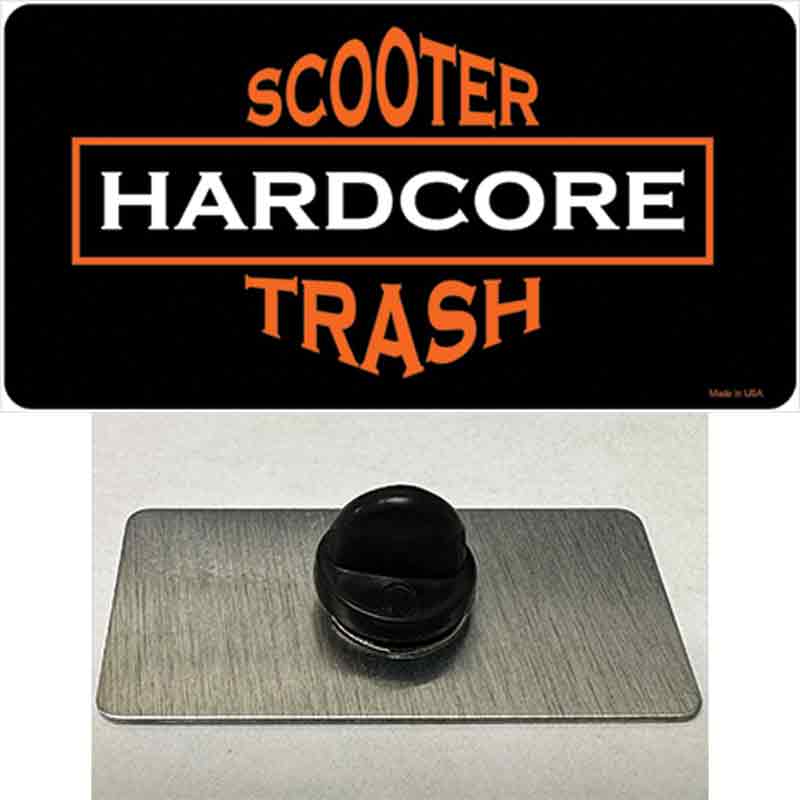 PIN-LP-2004 1.5 x 0.75 in. Hardcore Scooter Trash Black Novelty Rectangle Metal Hat Pin