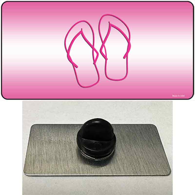 PIN-LP-2017 1.5 x 0.75 in. Flip Flops Pink Novelty Rectangle Metal Hat Pin