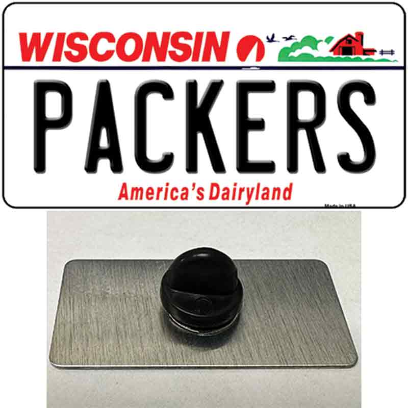 PIN-LP-2064 1.5 x 0.75 in. Packers Wisconsin State Novelty Rectangle Metal Hat Pin