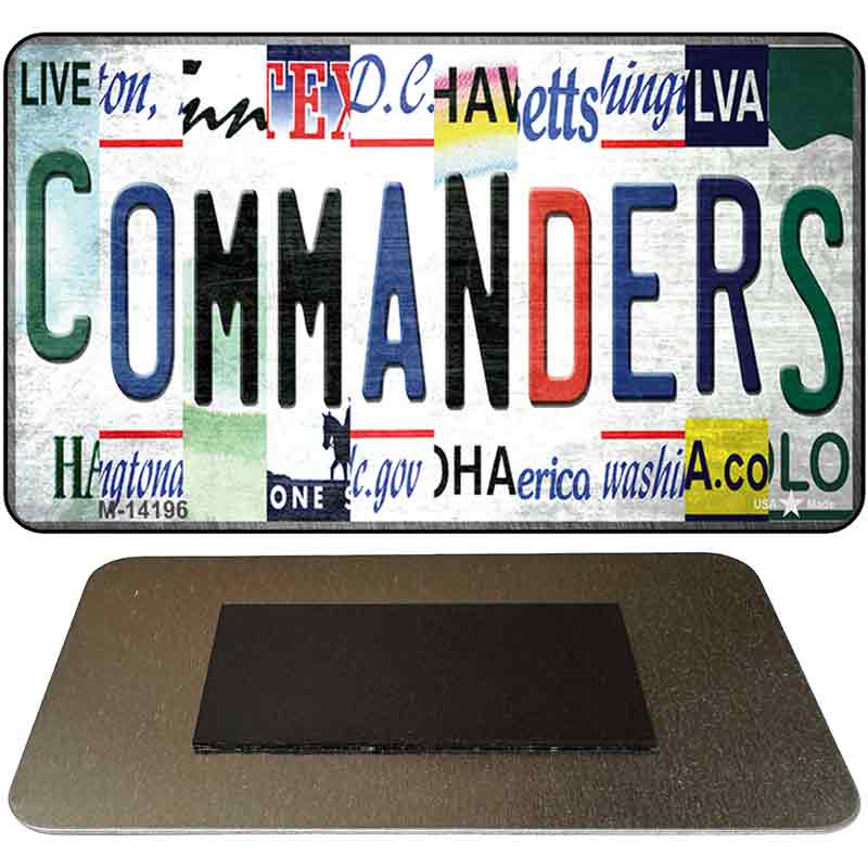 M-14196 3.5 x 2 in. Commanders Strip Art Novelty Rectangle Metal Magnet