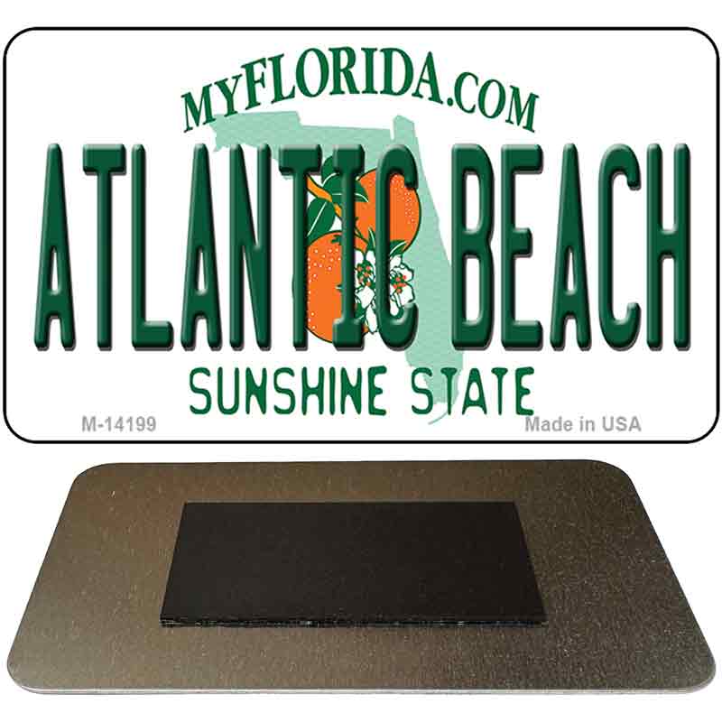 M-14199 3.5 x 2 in. Atlantic Beach Florida Novelty Rectangle Metal Magnet