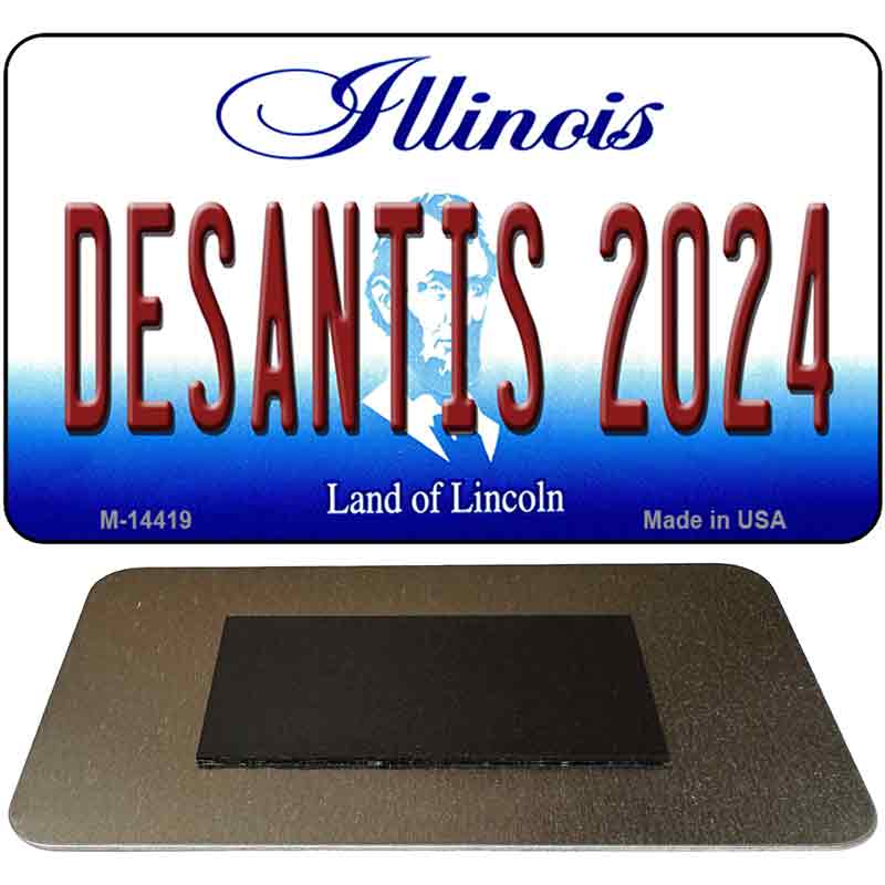 M-14419 3.5 x 2 in. Desantis 2024 Illinois Novelty Rectangle Metal Magnet