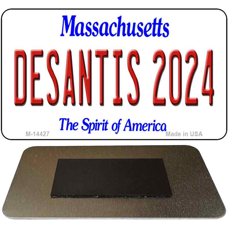 M-14427 3.5 x 2 in. Desantis 2024 Massachusetts Novelty Rectangle Metal Magnet