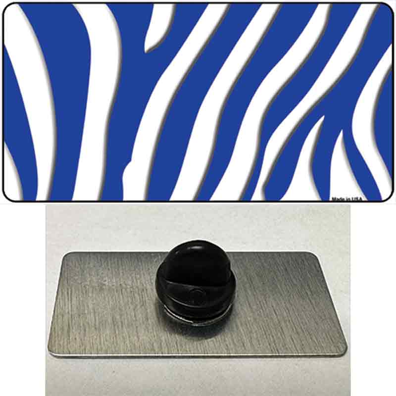 PIN-LP-2907 1.5 x 0.75 in. Blue & White Zebra Novelty Rectangle Metal Hat Pin