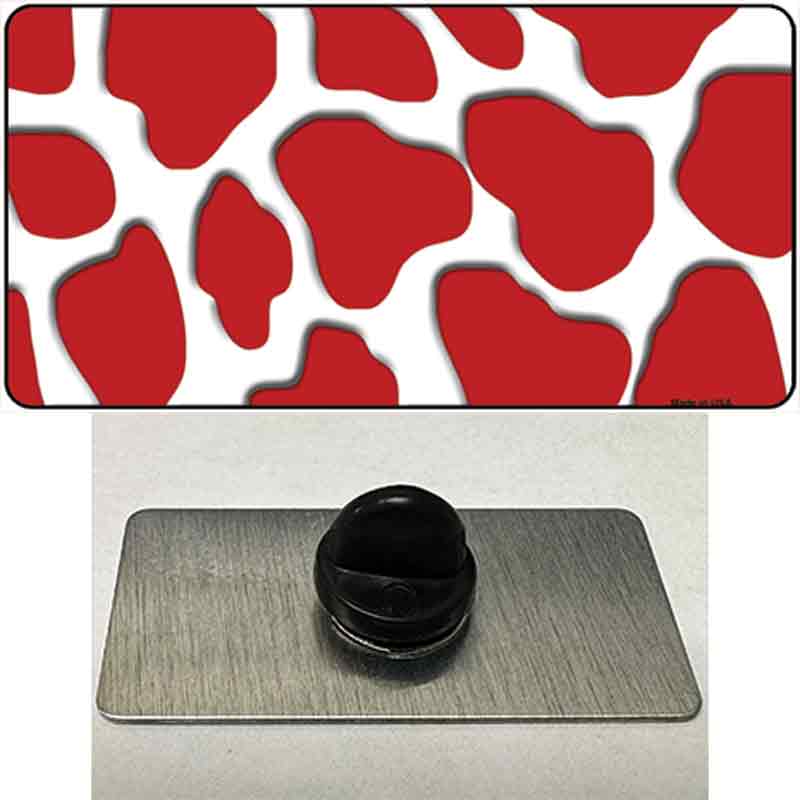 PIN-LP-2910 1.5 x 0.75 in. Red & White Giraffe Novelty Rectangle Metal Hat Pin