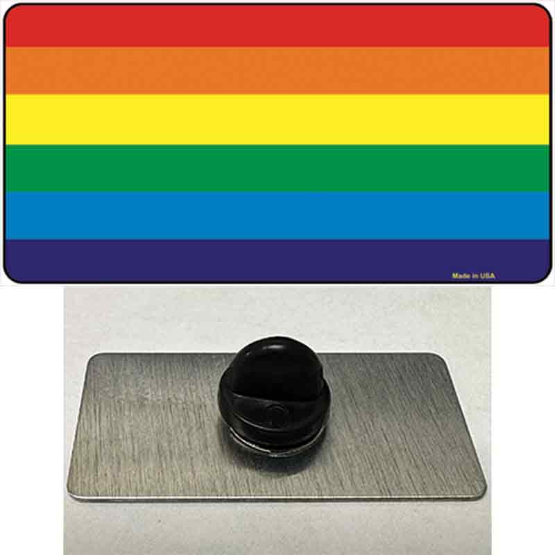 PIN-LP-3465 1.5 x 0.75 in. Rainbow Flag Novelty Rectangle Metal Hat Pin
