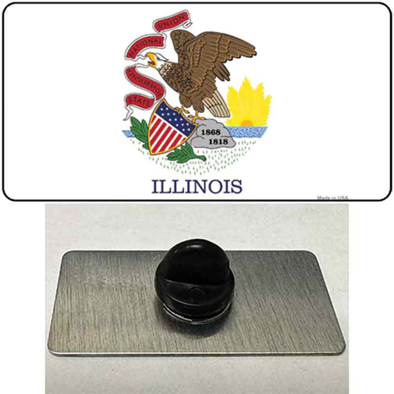 PIN-LP-3577 1.5 x 0.75 in. Illinois State Flag Novelty Rectangle Metal Hat Pin