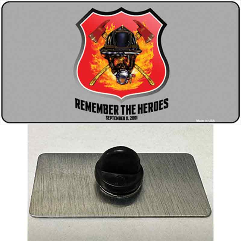 PIN-LP-3736 1.5 x 0.75 in. Remember The Heroes Novelty Rectangle Metal Hat Pin