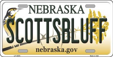 LP-10576 Scottsbluff Nebraska Background Metal Novelty License Plate