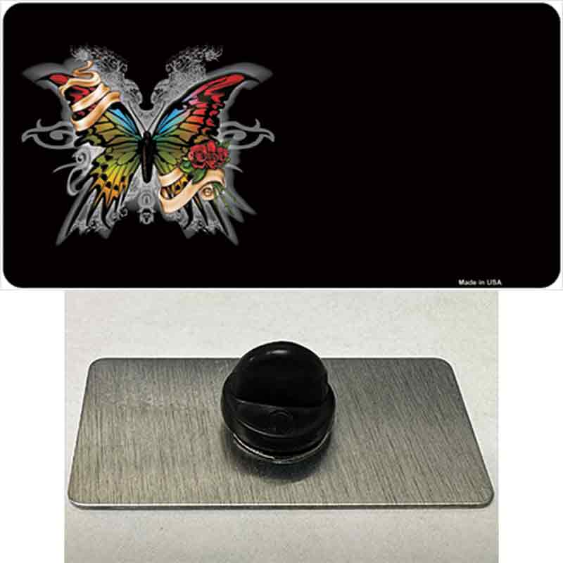 PIN-LP-3763 1.5 x 0.75 in. Butterfly Offset Novelty Rectangle Metal Hat Pin