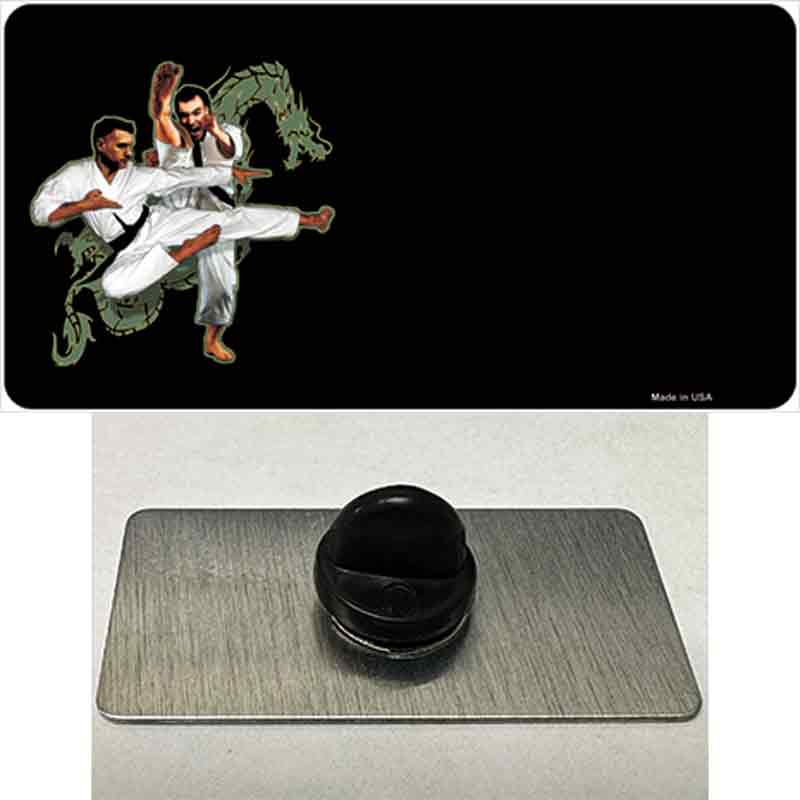 PIN-LP-3806 1.5 x 0.75 in. Karate Offset Novelty Rectangle Metal Hat Pin
