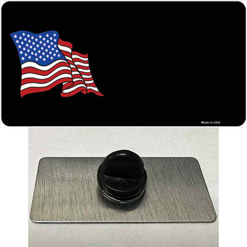PIN-LP-3820 1.5 x 0.75 in. American Flag Offset Novelty Rectangle Metal Hat Pin