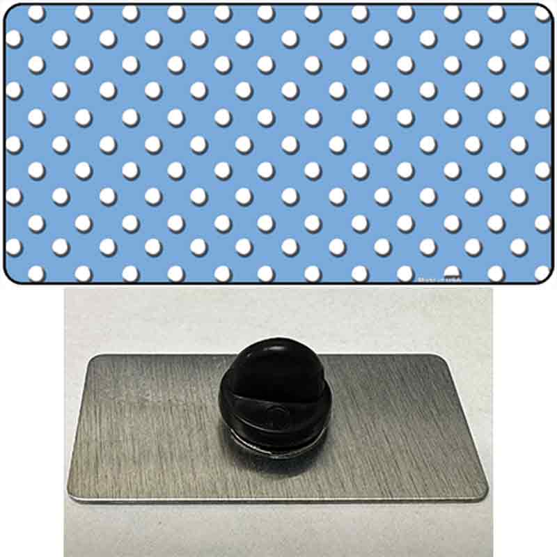 PIN-LP-4375 1.5 x 0.75 in. Light Blue Polka Dot Novelty Rectangle Metal Hat Pin