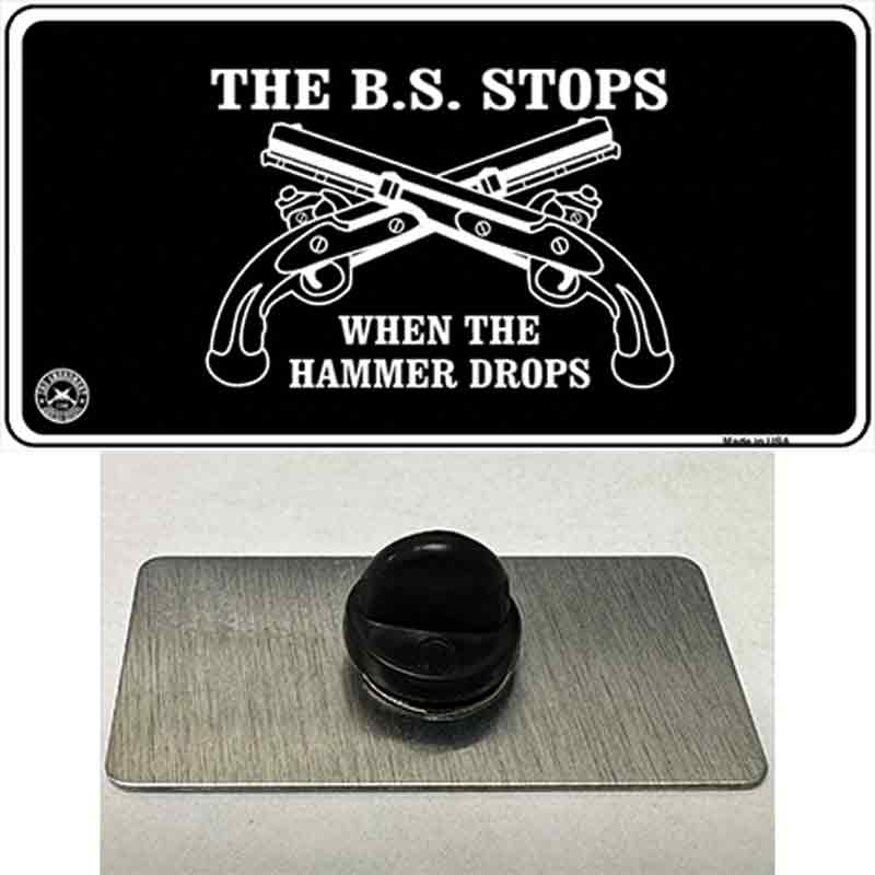 PIN-LP-4690 1.5 x 0.75 in. The BS Stops Novelty Rectangle Metal Hat Pin
