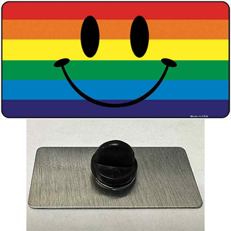 PIN-LP-4725 1.5 x 0.75 in. Smiley Face Novelty Rectangle Metal Hat Pin