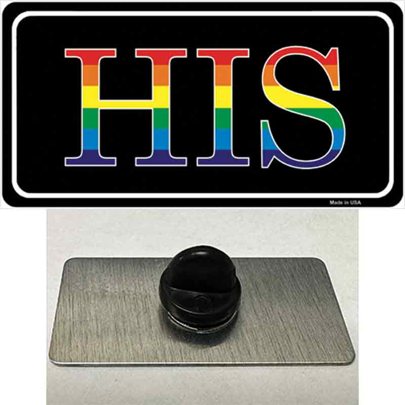 PIN-LP-4730 1.5 x 0.75 in. His Rainbow Novelty Rectangle Metal Hat Pin