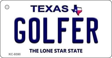 KC-9390 Golfer Texas Background Novelty Key Chain