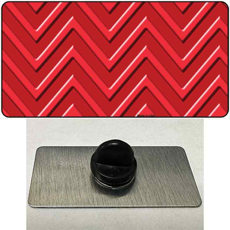 PIN-LP-4956 1.5 x 0.75 in. Red & Light Red Large Chevron Novelty Rectangle Metal Hat Pin