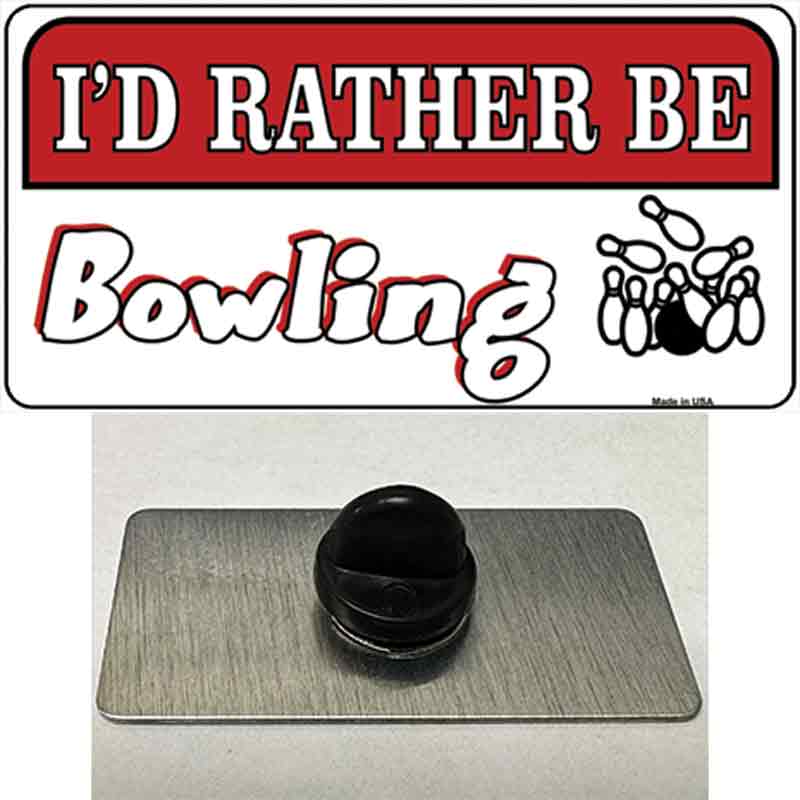 PIN-LP-5175 1.5 x 0.75 in. Rather Be Bowling Novelty Rectangle Metal Hat Pin