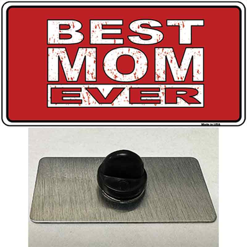 PIN-LP-5345 1.5 x 0.75 in. Best Mom Ever Red Novelty Rectangle Metal Hat Pin