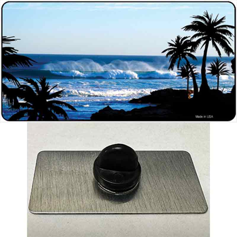 PIN-LP-543 1.5 x 0.75 in. Ocean Wave Novelty Rectangle Metal Hat Pin