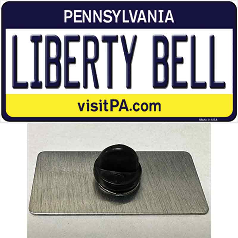 PIN-LP-6050 1.5 x 0.75 in. Liberty Bell Pennsylvania State Novelty Rectangle Metal Hat Pin
