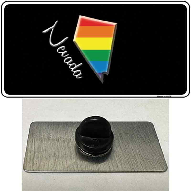 PIN-LP-6342 1.5 x 0.75 in. Nevada Rainbow Novelty Rectangle Metal Hat Pin