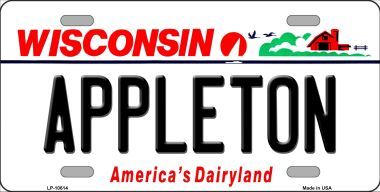 LP-10614 Appleton Wisconsin Background Metal Novelty License Plate