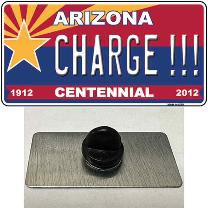 PIN-LP-1812 1.5 x 0.75 in. Arizona Centennial Charge Novelty Rectangle Metal Hat Pin