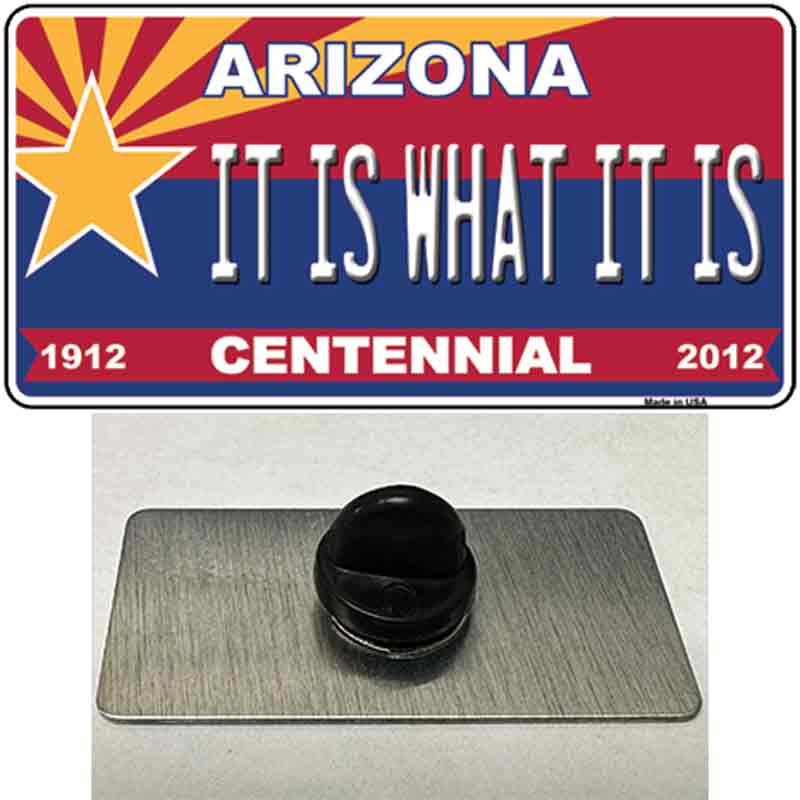 PIN-LP-1813 1.5 x 0.75 in. Arizona Centennial It Is What It Is Novelty Rectangle Metal Hat Pin