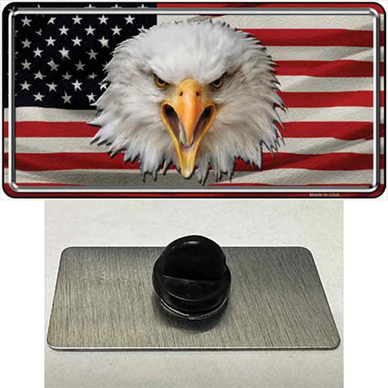 PIN-LP-1903 1.5 x 0.75 in. USA Eagle Novelty Rectangle Metal Hat Pin