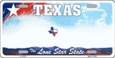 LP-10787 Texas New State Background Novelty Metal License Plate