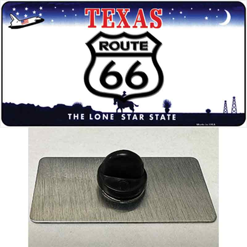 PIN-LP-2109 1.5 x 0.75 in. Route 66 Shield Texas Novelty Rectangle Metal Hat Pin