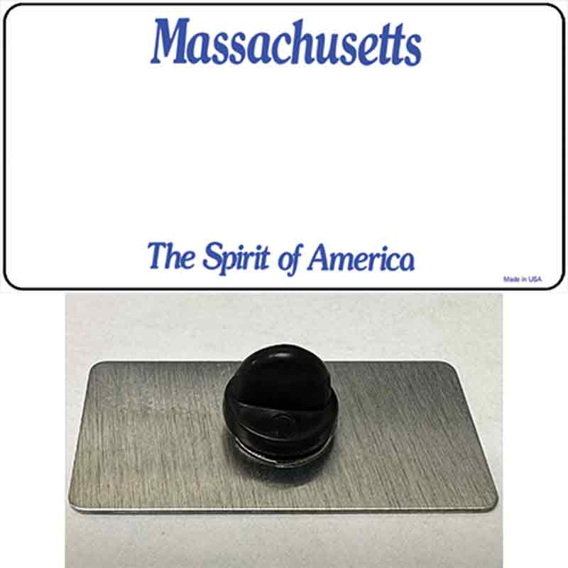 PIN-LP-2236 1.5 x 0.75 in. Massachusetts State Blank Novelty Rectangle Metal Hat Pin