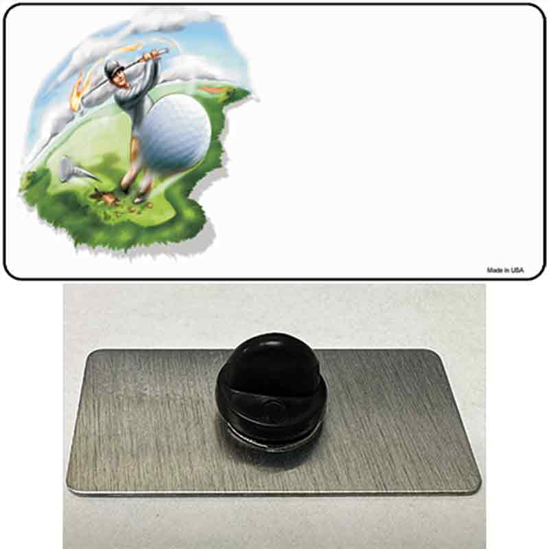 PIN-LP-2318 1.5 x 0.75 in. Golf Tee Shot Offset Novelty Rectangle Metal Hat Pin